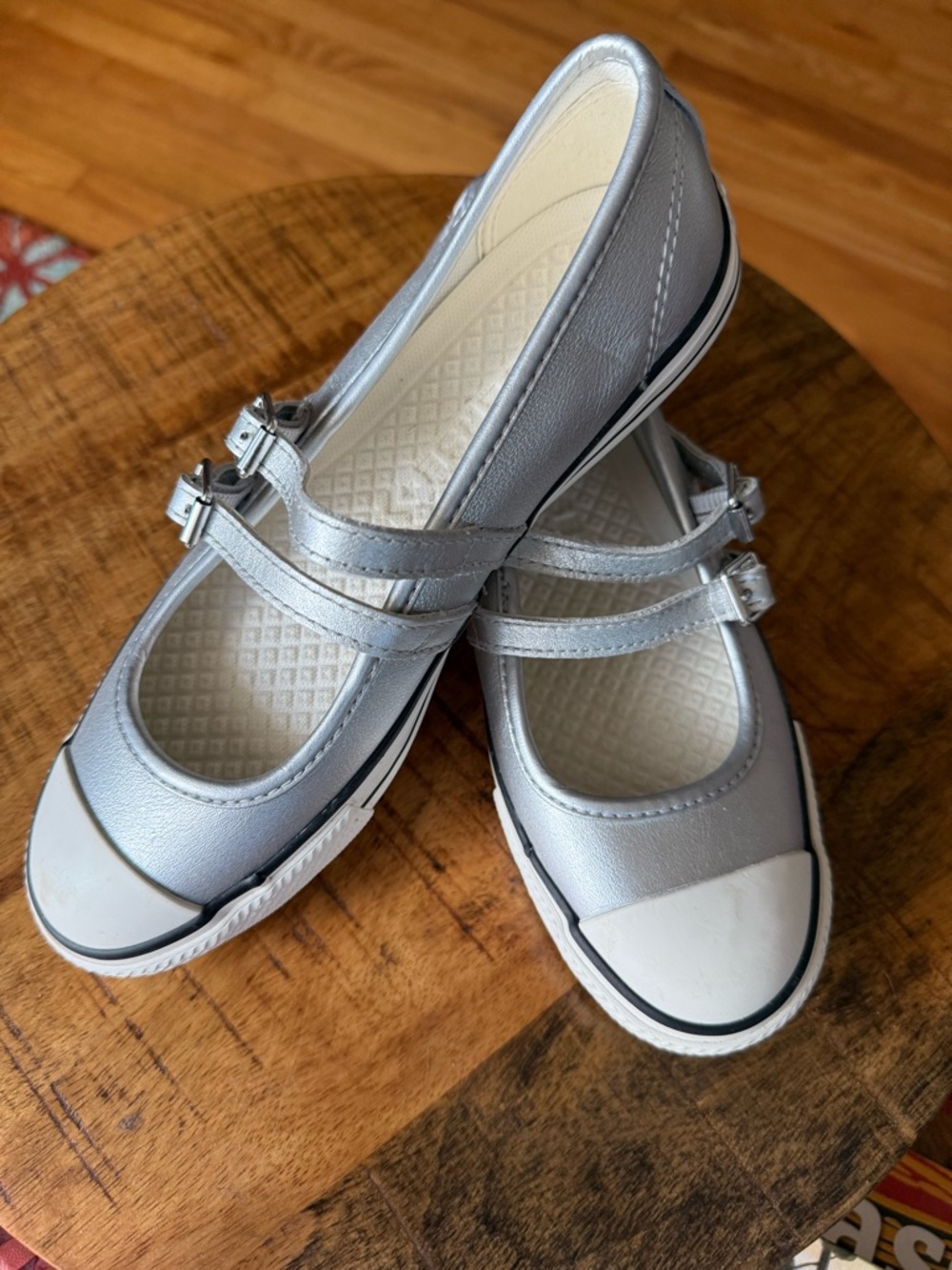 Converse Silver Mary Jane Sneakers